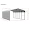 Arrow Storage Products Galvanized Steel Carport, W/ 1-Sided Enclosure, Compact Car Metal Carport Kit, 12'x24'x7', Eggshell CPH122407ECL1 - alternate 2